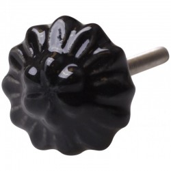 Gałka Do Mebli Czarny Kwiatek