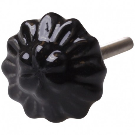 Gałka Do Mebli Czarny Kwiatek