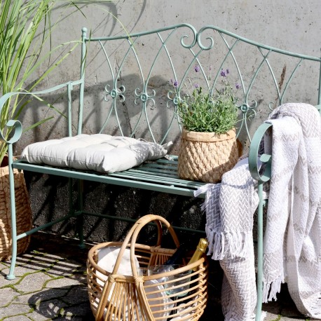 Metalowa Ławka Prowansalska Chic Antique Zielona