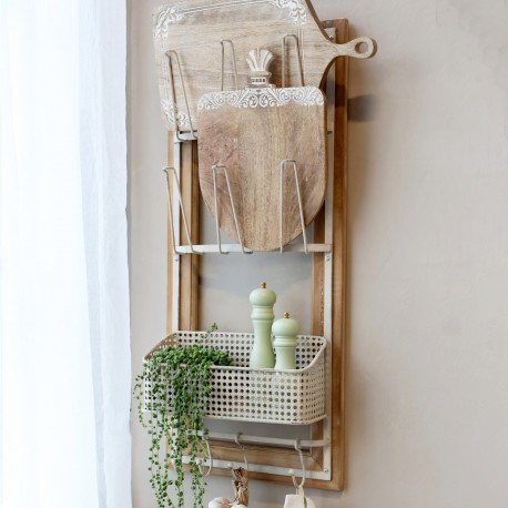 Półki Ścienne z Koszem i Wieszaczkami Chic Antique