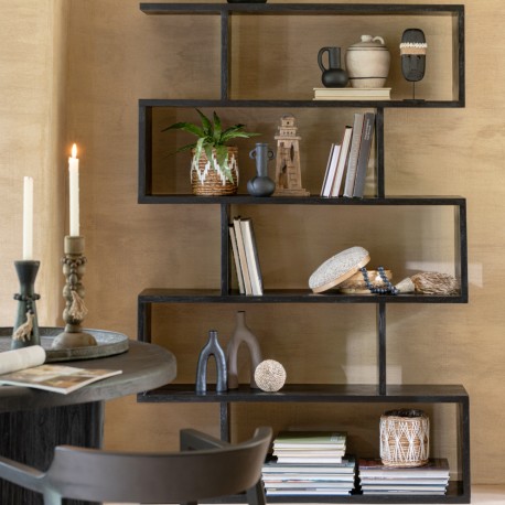 Regał z Drewna Mango Czarny J-Line