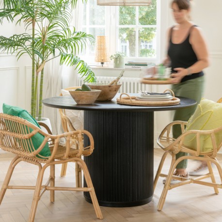 Drewniany Stół Okrągły Vincent Czarny J-Line