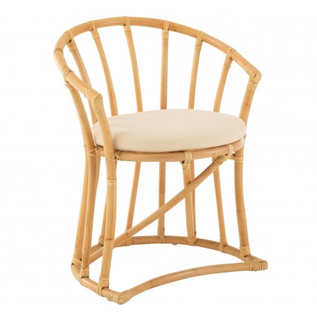 Krzesło w Stylu Boho z Poduszką Brązowe J-Line