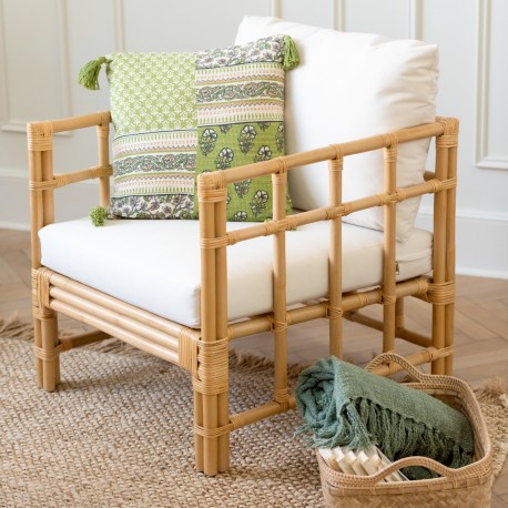Bambusowy Fotel Elise z Poduchami J-Line