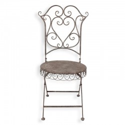 Metalowe Krzesło Prowansalskie Brązowe Clayre & Eef