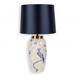 Lampa Stołowa Ceramiczna z Pawiem Clayre & Eef