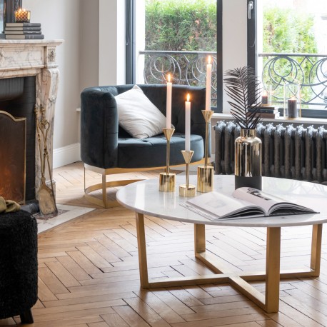 Stolik Kawowy z Marmurowym Blatem J-Line