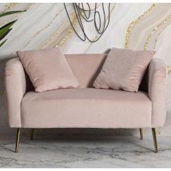 Sofa Glamour Różowa Welurowa Bucarest Mauro Ferretti