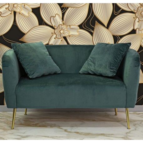 Sofa Glamour Zielona Welurowa Bucarest Mauro Ferretti