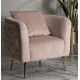 Fotel Glamour Różowy Welurowy Bucarest Mauro Ferretti
