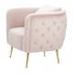 Fotel Glamour Różowy Welurowy Bucarest Mauro Ferretti