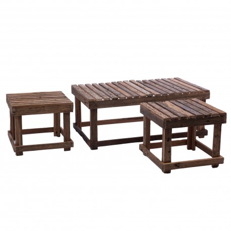 Drewniane Stoliki Japandi 3 szt.