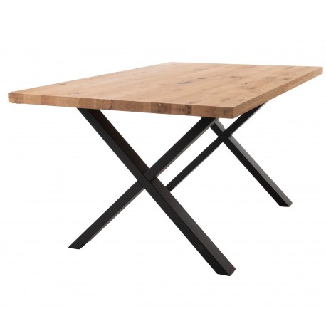 Stół Industrialny z Dębowym Blatem 180 cm E