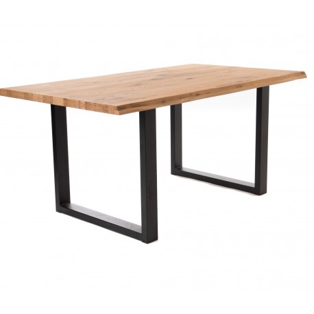 Stół Industrialny z Dębowym Blatem 200 cm B