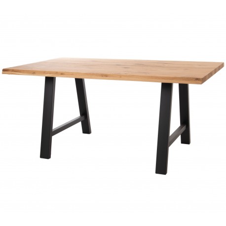 Stół Industrialny z Dębowym Blatem 200 cm D