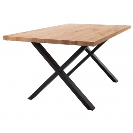 Stół Industrialny z Dębowym Blatem 180 cm F