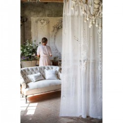 Zasłona w Stylu Francuskim Lniana E Blanc Mariclò