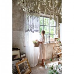 Zasłona w Stylu Francuskim Lniana F
