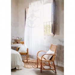 Zasłona w Stylu Francuskim Lniana H Blanc Mariclò