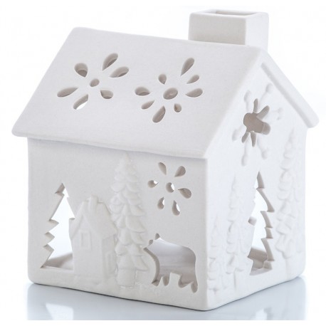 Lampion porcelanowy domek - ROSENTALO rozm.14x11cm.