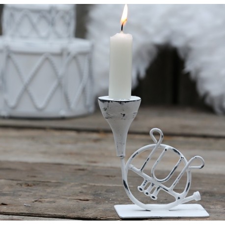 Świecznik Metalowy Trąbka