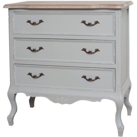 Stylowa komoda w szarym kolorze zaskoczy Cię miejscem jakie oferują jej trzy pojemne szufladki!