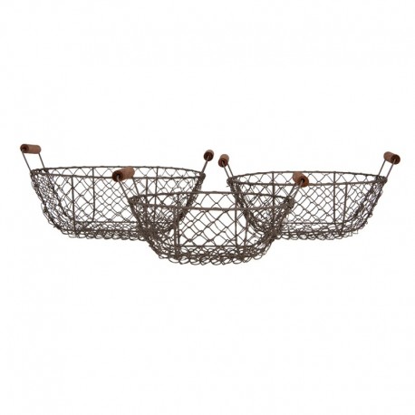 Druciane Kosze 3 szt. Clayre & Eef