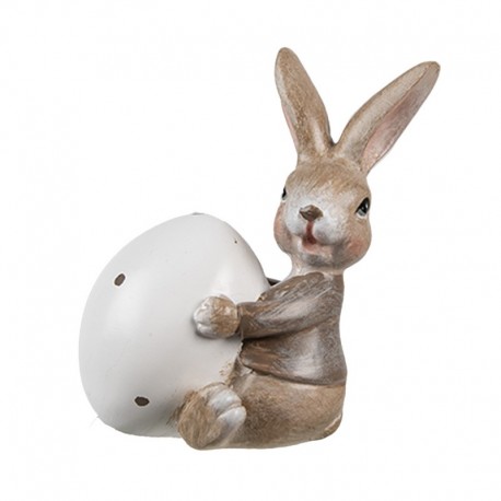 Figurka Wielkanocna Zając z Pisanką B Clayre & Eef
