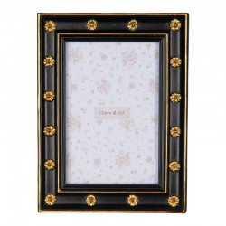 Ramka Na Zdjęcie Ozdobna Czarno-Złota A Clayre & Eef