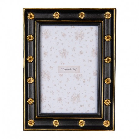 Ramka Na Zdjęcie Ozdobna Czarno-Złota A Clayre & Eef