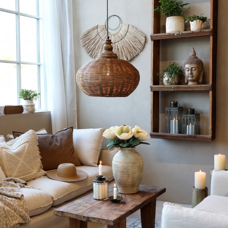 Rattanowa Lampa Chic Antique C