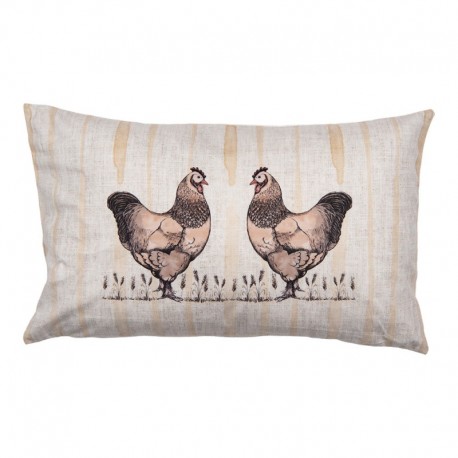 Poszewka Na Poduszkę Ozdobną z Kurami A Clayre & Eef