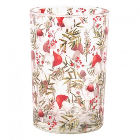 Szklany Lampion Na Tealight w Muchomory Clayre & Eef