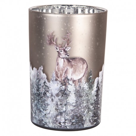 Szklany Lampion Na Tealight w Jelenie C Clayre & Eef