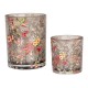 Szklane Lampiony Na Tealight w Kwiaty E 2 szt. Clayre & Eef