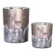 Szklane Lampiony Na Tealight w Jelenie C 2 szt. Clayre & Eef