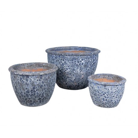 Donica Okragła Belldeco Garden Old Blue kpl. 3 szt