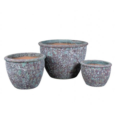 Donica Okrągła Belldeco Garden Old Green kpl. 3 szt