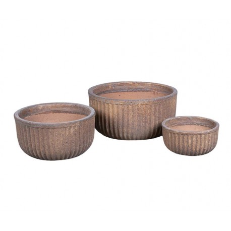 Donica Belldeco Garden Old Ryflowana Rust kpl. 3 szt