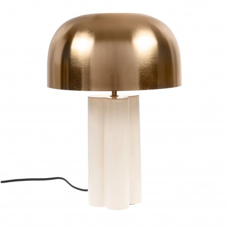 Lampa Stołowa Grzybek Kremowo-Złota