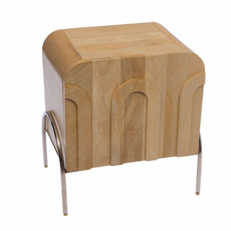 Szafka Nocna z Drewna Mango i Metalu Baliani