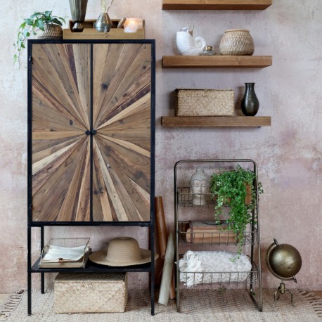 Szafa w Stylu Skandynawskim Chic Antique z Rattanowymi Frontami