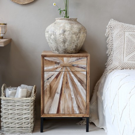 Metalowa Szafa z Drewnianymi Drzwiami Chic Antique
