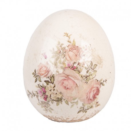 Ceramiczna Jajo Ozdobne w Kwiaty B Clayre & Eef
