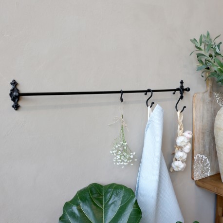 Drążek Ścienny Na Ręcznik/Wieszaczki Chic Antique Czarny A