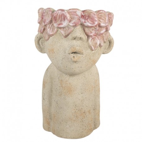 Osłonka Na Doniczkę Głowa z Kwiatami A Clayre & Eef