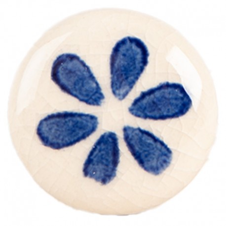 Ceramiczna Gałka Meblowa z Kwiatkiem E Clayre & Eef