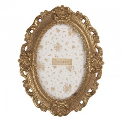 Owalna Złota Ramka Na Zdjęcie Clayre & Eef