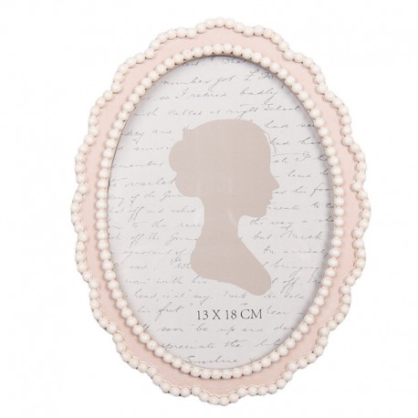 Owalna Ramka w Stylu Prowansalskim Różowa B Clayre & Eef