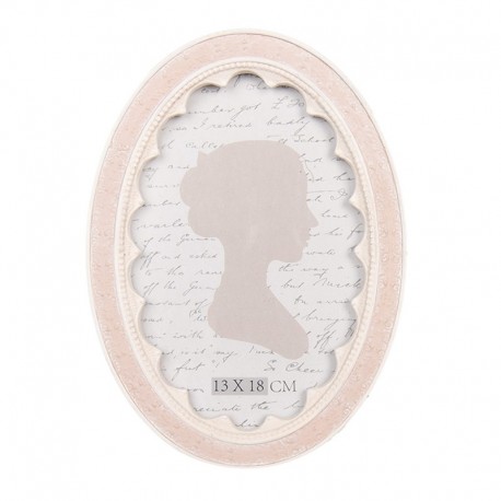 Owalna Ramka w Stylu Prowansalskim Różowa C Clayre & Eef